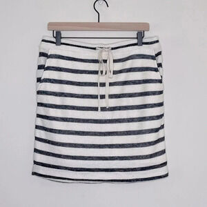 Lou & Grey Striped  Drawstring Pocket Skirt Size Medium NWT